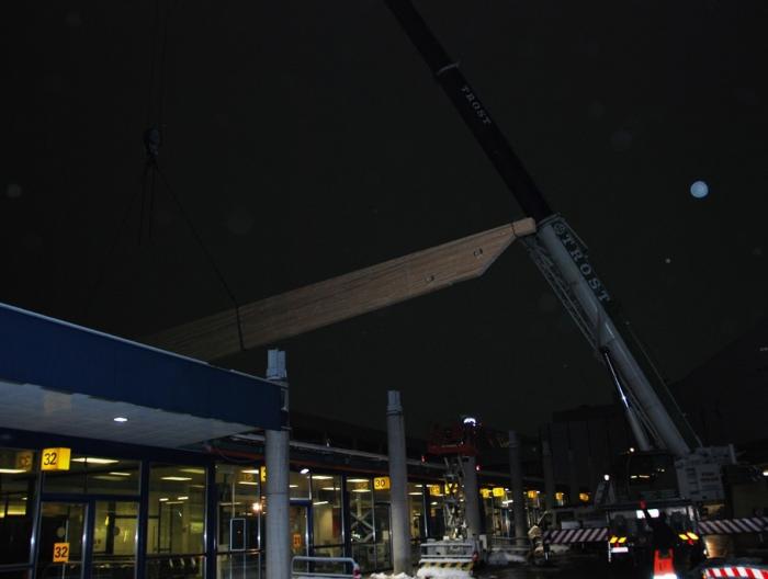 Leimbinder versetzen vom Vorfeld